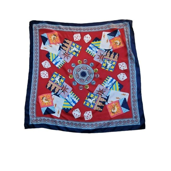 Atlantis Bold Colorful Nautical Inspired Women's Silk Scarf - Picture 1 of 8